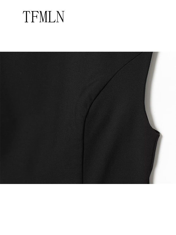 Elegant 2025 Autumn Women Big Bow Mini Dresses Fashion Chic Sleeveless Slim Causal Dress Street Back Zipper Party Sweet Dress