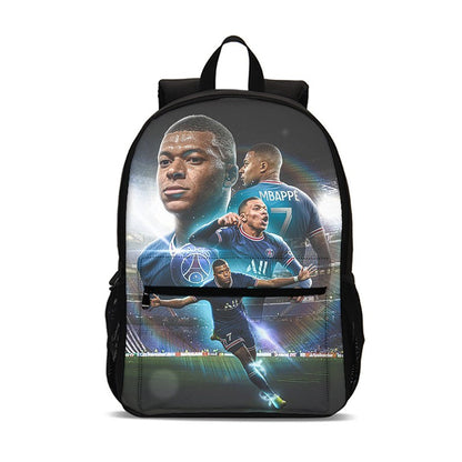 M-Mochila Esportiva Mbappes Football com Zíper Relâmpago Mochila Escolar Esportiva Mochila Escolar Jogador Estrela Mochilas para Livros