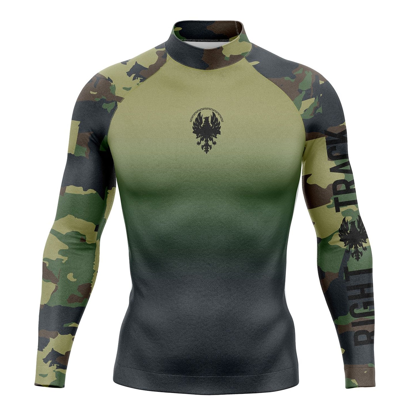 RIGHTRACK Men's Long Sleeve Surfing Shirt Rashguard UV Protection Lycra Swimwear UPF Diving Suit Gym Cheerful Clothes