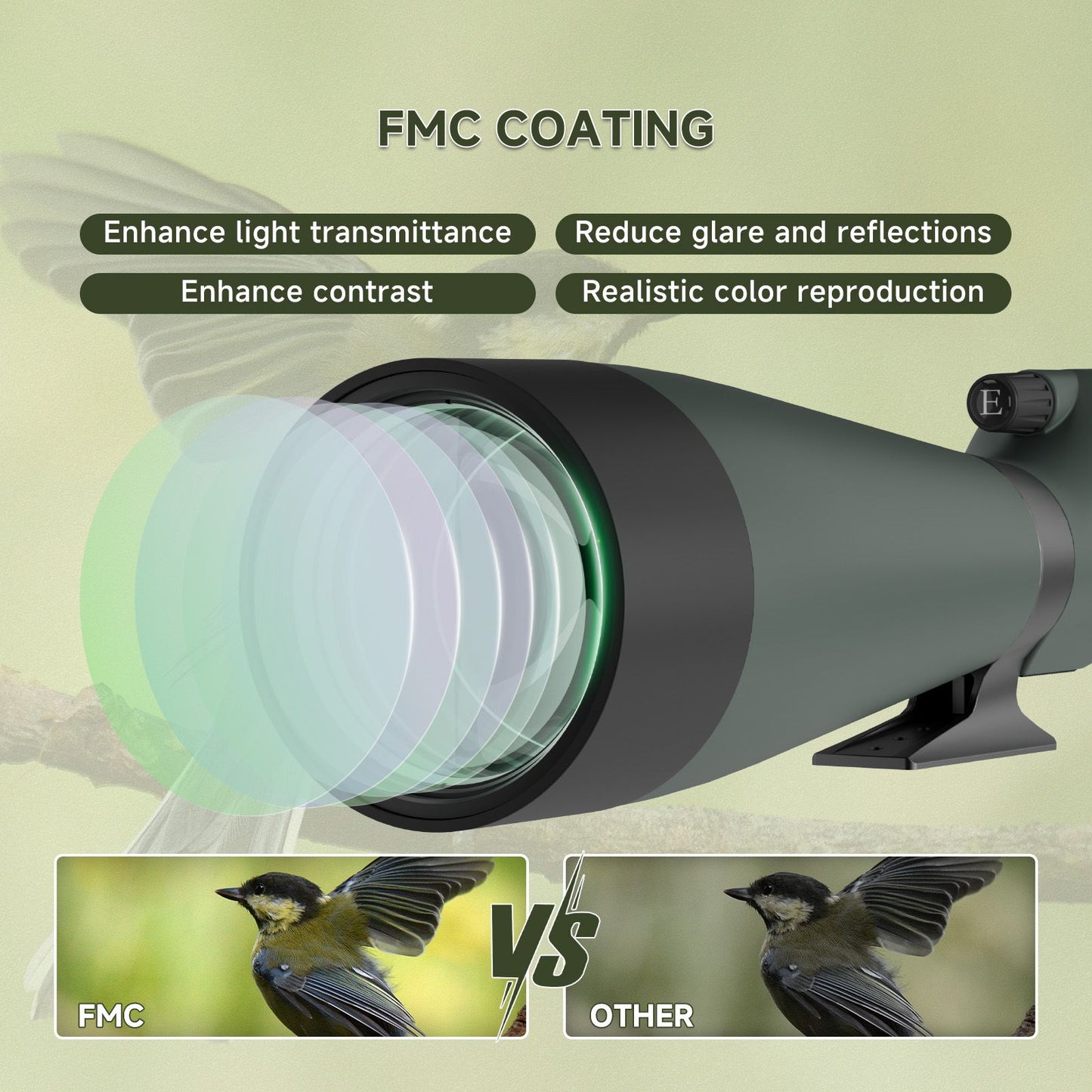 Svbony 25-75x100mm SV28A Lunetas de Observação Anguladas com Tripé e Adaptador de Telefone Telescópio FMC para Observação de Pássaros Observação Diária