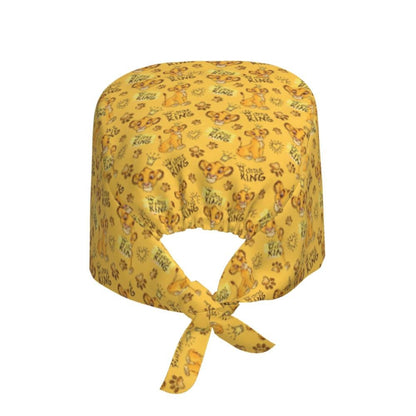 Boné cirúrgico personalizado O Rei Leão, divertido, para homens e mulheres, chapéu de esfoliação, gorro de enfermeira para dentista