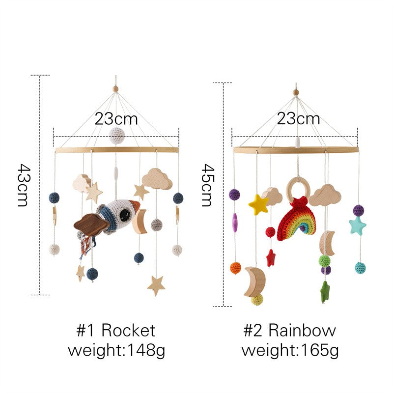 Baby Wooden Bracket Bed Bell 0 6 Months Toy Bracket Accessories Hanging Bracket Soft Mobile On the Bed Baby Room Decoration Crib