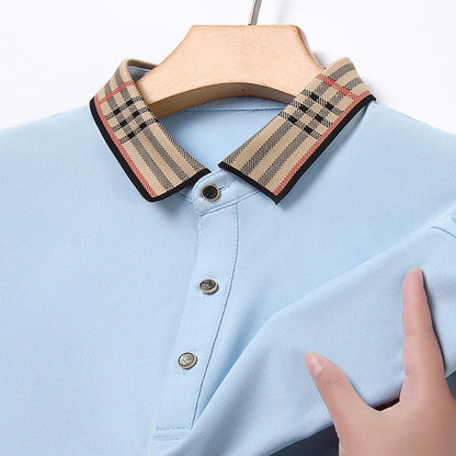Original Quality Men's Polo Shirt High-End Striped Print Short Sleeve Classic Lapel T-Shirt Business Casual fashion Menswear Top