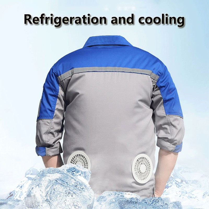 Cooling Air Conditioning Clothing Sunscreen Long Sleeve Cooling Fan Jacket USB Charging Men Outdoor Activity Electrician Clothes