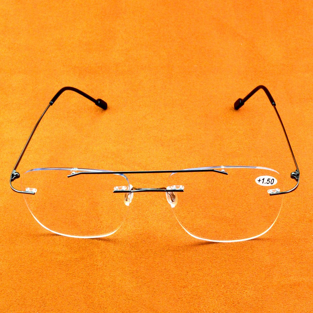 Men Women Aviation Rimless Antireflective Frameless Progressive Multifocal Limited Reading Glasses +1 to +4