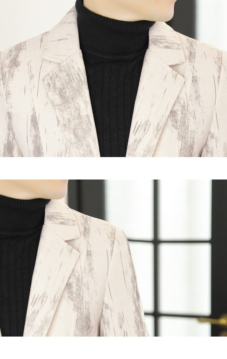 Men's woolen overcoat, mid-length, regular Korean style fashionable and trendy woolen coat jacket for autumn and winter