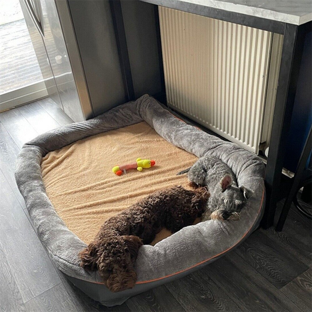 Cama Ortopédica Grande Jumbo para Cães Espuma de Memória Sofá para Animais de Estimação Impermeável Almofada Elevada Quente para Filhotes Capa Removível