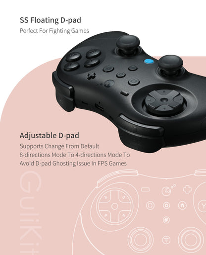 GuliKit NS59 Elves 2 Pro Wireless Gaming Controller with Hall Joystick for Nintendo Switch 1/2/ Android/PC/IOS/Windows Gamepad
