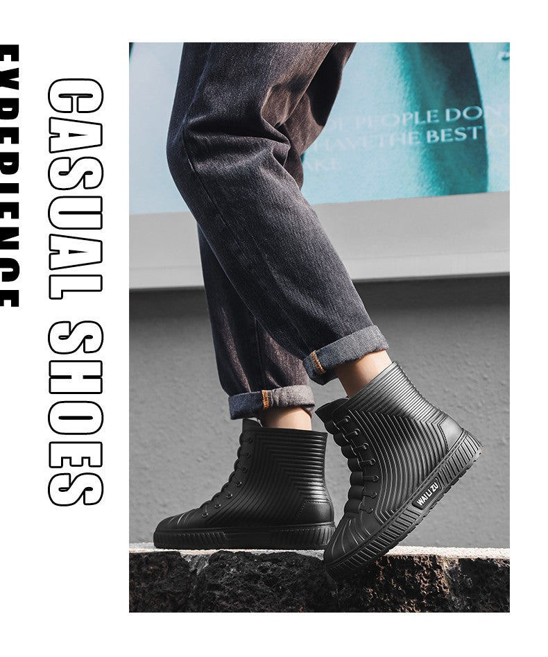 Versatile Casual Short-barreled Waterproof Shoes Men Women Lined With Fleece Warmth Anti-slip Wear-resistant Outdoors Rain Boots