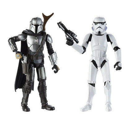 Star Wars Galaxy of Adventures The Mandalorian e Clone Trooper da Tropa de Assalto Boneco de Ação 12,5 cm