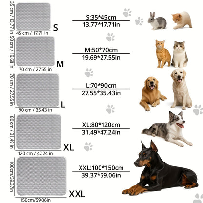 Nova almofada de resfriamento para cães, lavável, portátil, para o verão, cobertor de seda gelada para cães e gatos, tapete de dormir respirável para sofá