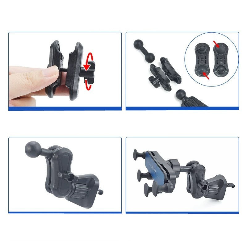Double socket arm with 17mm Dual Ball Head Adapter for Cellphone holder for Magnetic Phone Mount Foldable Mount Accessories
