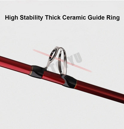 1.8M 2.1M  2.4M Portable 3-Piece Fishing Rod Travel Surf Saltwater Carbon Spinning Rod 30-50lb Boat Jigging Trolling Fishing Rod