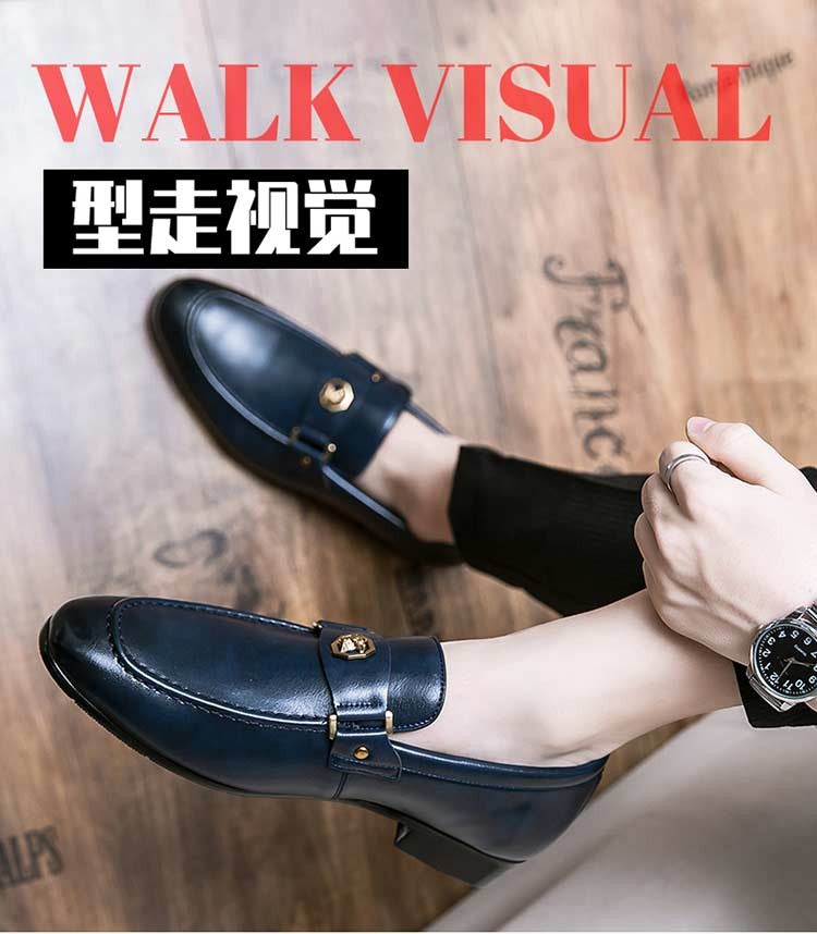 New Black Loafers Men Slip-On Round Toe Fashion Mens Dress Shoes Free Shipping Wedding Shoes for Men Size 38-47