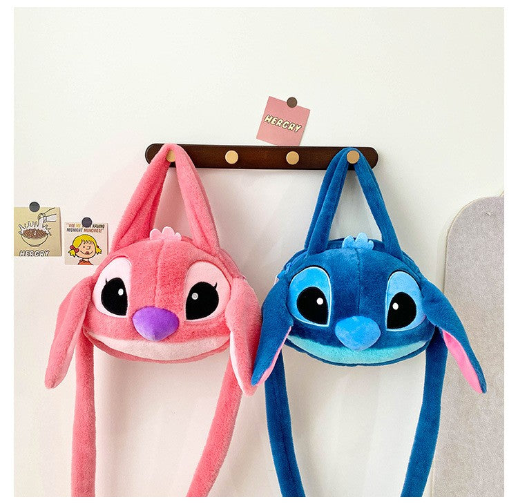 Kawaii Disney Stitch Bag Plush Backpack Bagpack Double Shoulder Crossbody Bag Storage Pouch Plushie Anime Toy Gift for Girls