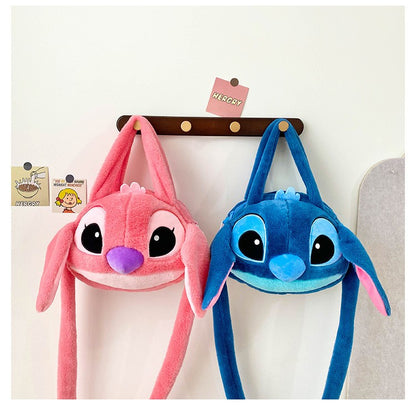 Kawaii Disney Stitch Bag Plush Backpack Bagpack Double Shoulder Crossbody Bag Storage Pouch Plushie Anime Toy Gift for Girls