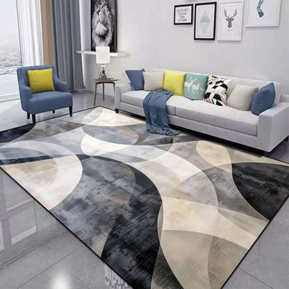 Red Black Swirl Rug Abstract Carpet for Living Room Large Bedroom Decoration Rug Light Luxury Sofa Coffee Table Mat Non-slip