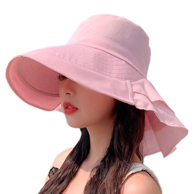 New Women's Summer Sun Hat With Neck Protector And Sunshade For Outdoor Cycling Trip Big-Brimmed Fisherman's Hat Hiking cap