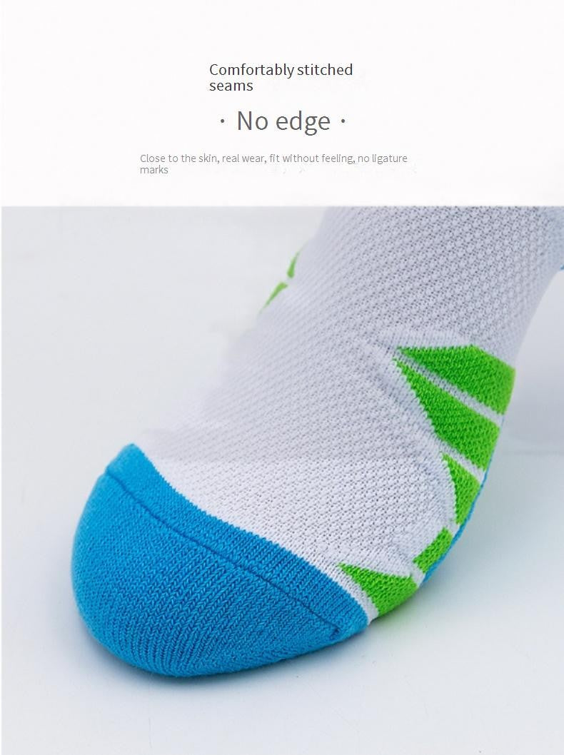 1 Pair High Tube Professional Practical Sport Socks Men's Towel Bottom Thickened Shock Absorbing Contrast Color Elite Socks