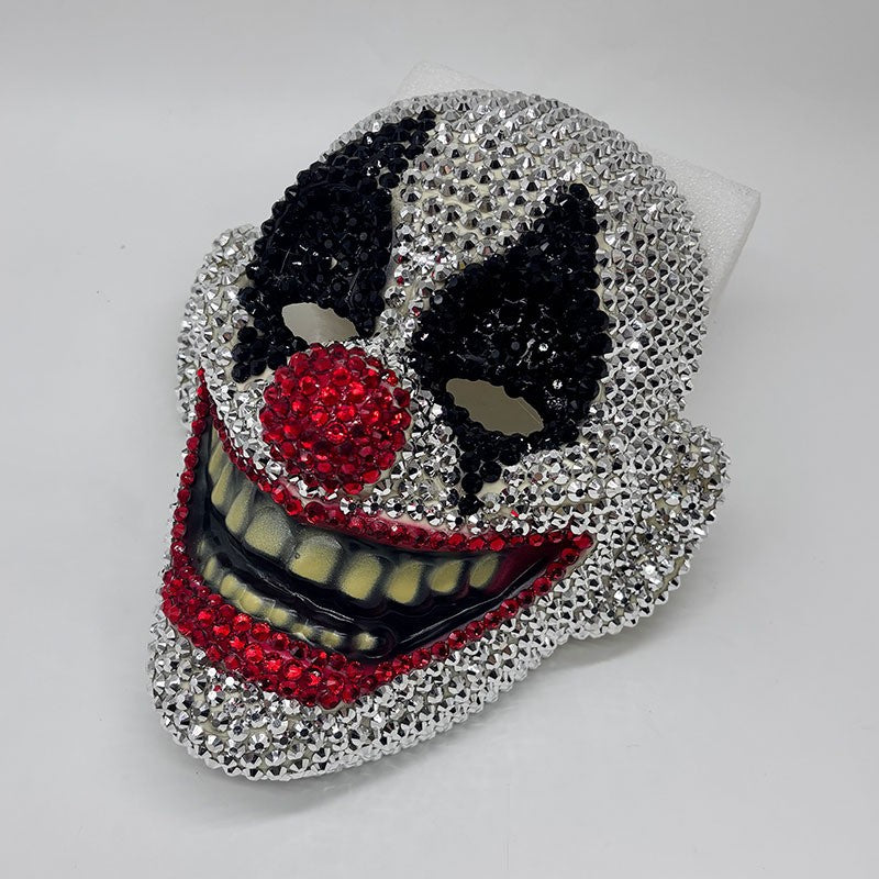 High-End Diamond-Studded Clown Mask for man and women Halloween Dance Party Fashion Mask Clown Role-Playing Costume
