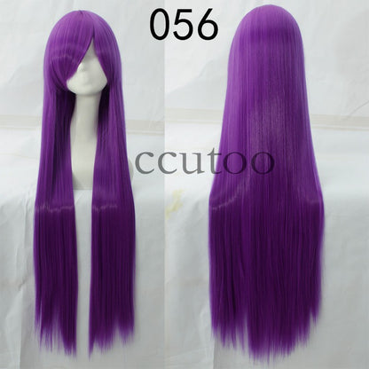 ccutoo 100cm Peruca de Cosplay Reta Sintética de Cabelo Longo de Alta Temperatura 82 Cores Disponíveis