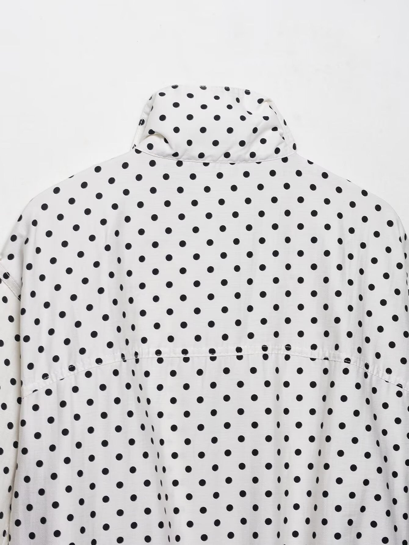 HH Woman Autumn Long Sleeves Turtleneck Zipper With Pockets Drawstring Casual Coats Women Fashion Polka Dot Printed Jacket