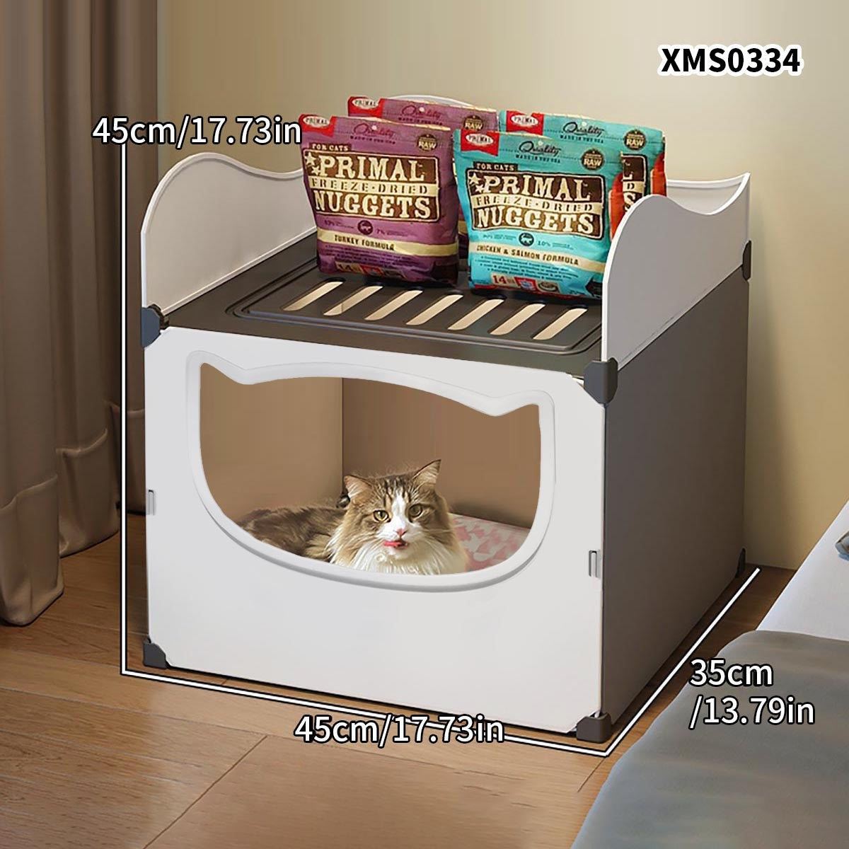 Ninho de Gato para Todas as Estações, Ninho de Gato Fechado, Frescor de Verão e Refrescante, Beliche, Casa de Dois Andares