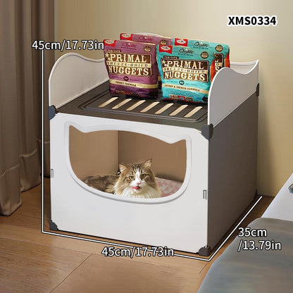 Ninho de Gato para Todas as Estações, Ninho de Gato Fechado, Frescor de Verão e Refrescante, Beliche, Casa de Dois Andares