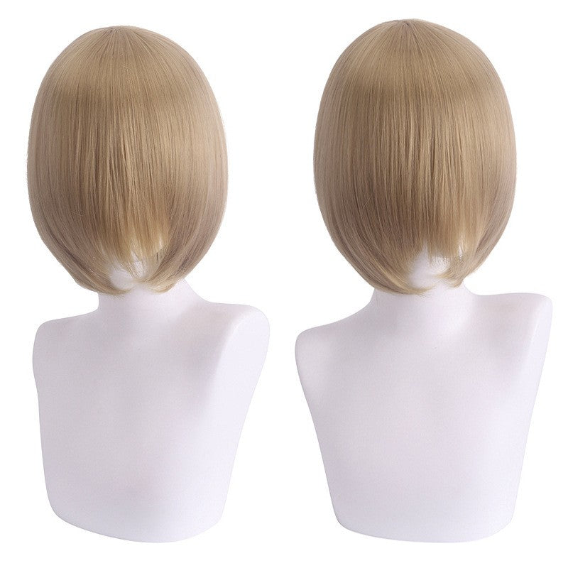 cosplay wig, face-controlling, short hair, thickened version, face-controlling style, colorful Synthetic fiber wig
