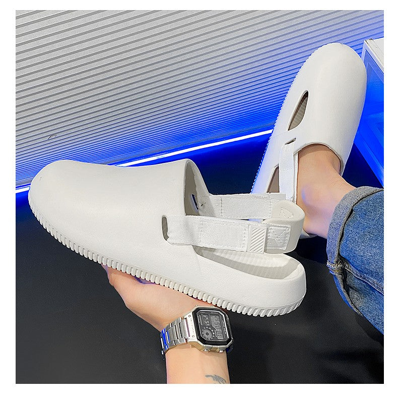 Men's casual hole shoes summer new EVA breathable soft soled sandals outdoor waterproof beach shoes youth fashion Joker slippers