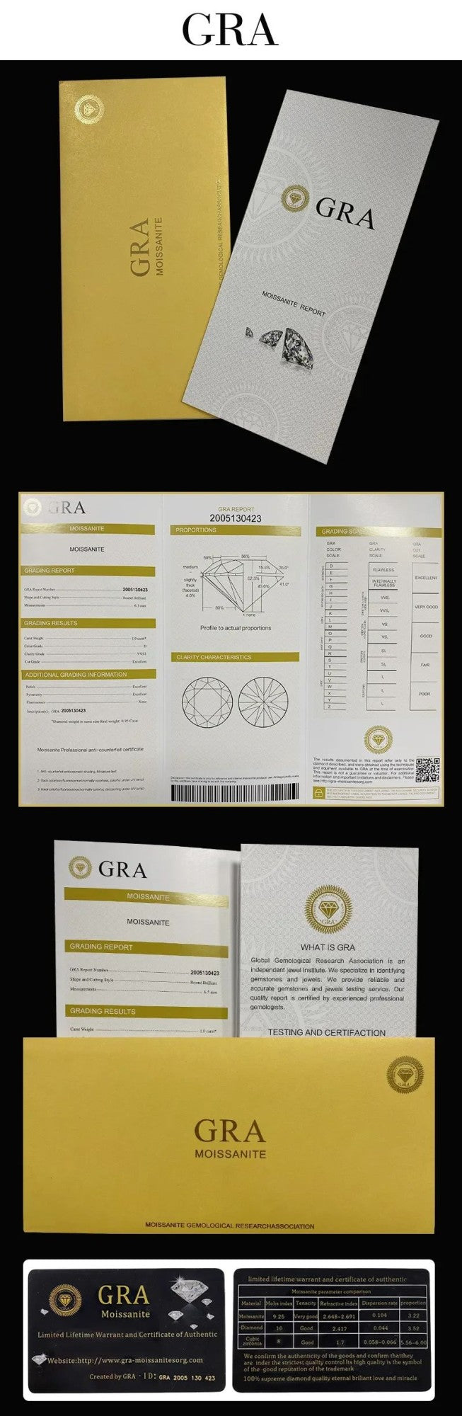 Brinco de Moissanite Real 0.5-2ct de Diamante em Prata 925 Banhado a Ouro Amarelo Brinco de Casamento Feminino Joia de Luxo com GRA