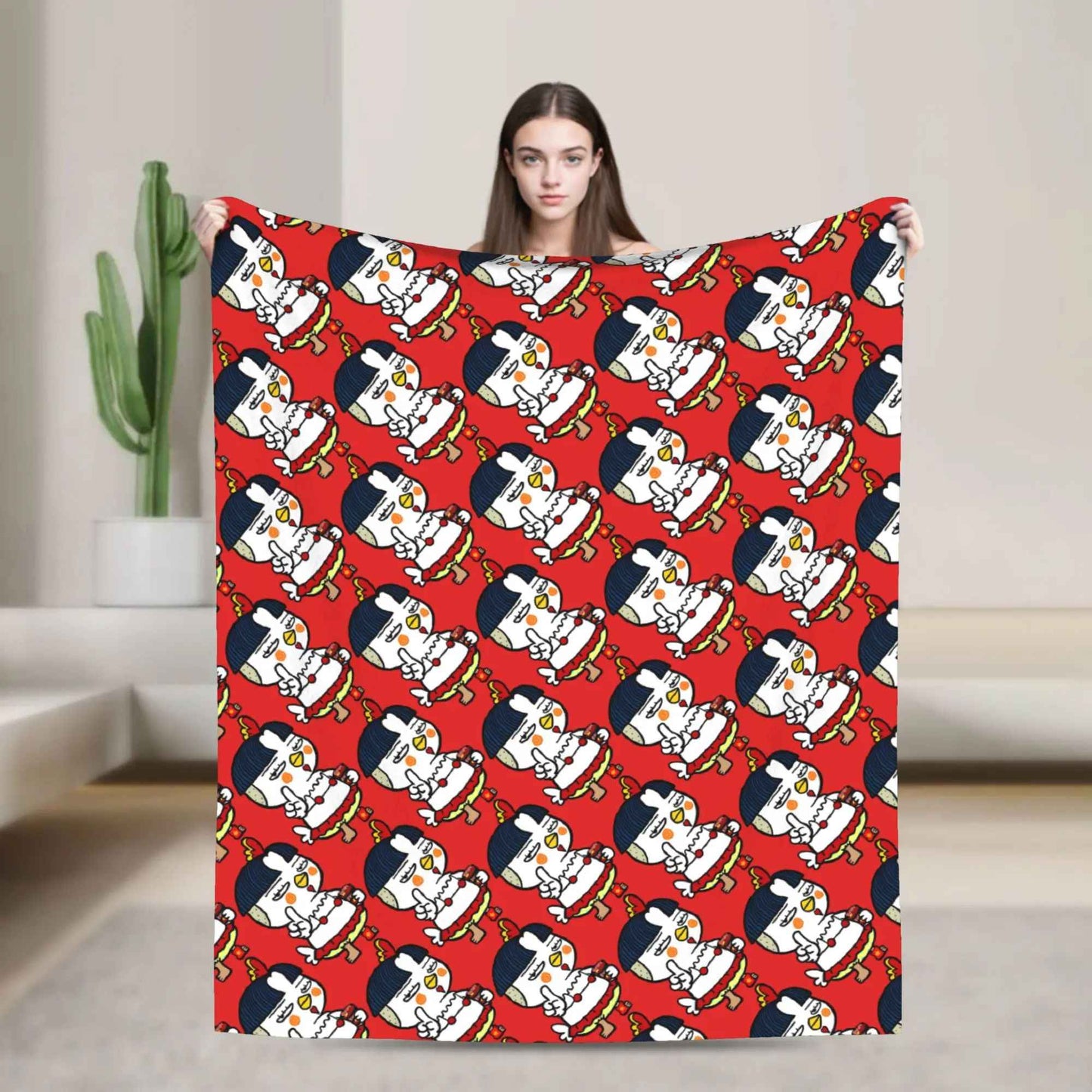 Spicy Chicken Noodle Hot Buldak Blanket Soft Warm Throw for Living Room Travel Office Flannel Bedding Quality Bedspread Design