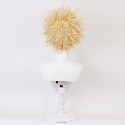 Anime My Hero Academia Bakugou Katsuki Bakugo Curto Linho Loiro Resistente ao Calor Baku no Hero Perucas de Fantasia cosplay