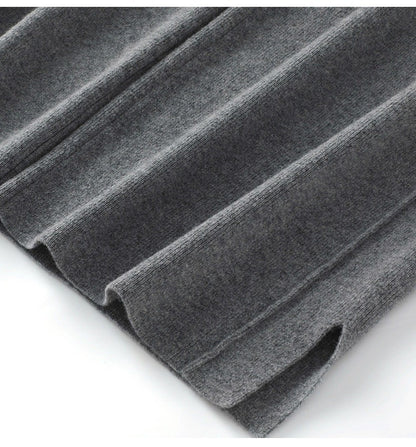 High Waist Wide Leg Woolen Pants Women's Loose Casual Black Long Trousers Autumn Fashion Elegant Commuting Style