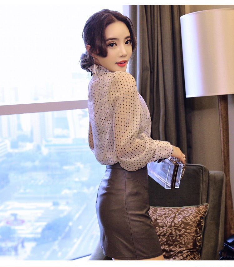 Long Sleeve Blouse Women Casual Striped Chiffon Blouse Shirt Fashion Women Blouses 2024 Top Female Blusa Feminina Women Tops A28