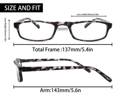 Women Men Reading Glasses Classic Small Rectangle Frame Spring Hinge Ulrta Comtable Wear Readers Eyeglass with Diopters