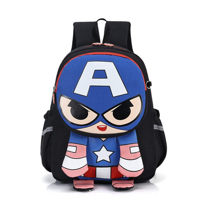 Mochila Infantil Escolar de Capitão América Homem Aranha Homem de Ferro Fofa Desenho Animado para Meninos Leve para Jardim de Infância