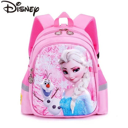 Mochila Escolar Infantil Feminina Disney Frozen 2 Elsa Princesa Desenho Animado Jardim de Infância Moda Viagem Dupla Alça Costa Criança Pequena Bagagem