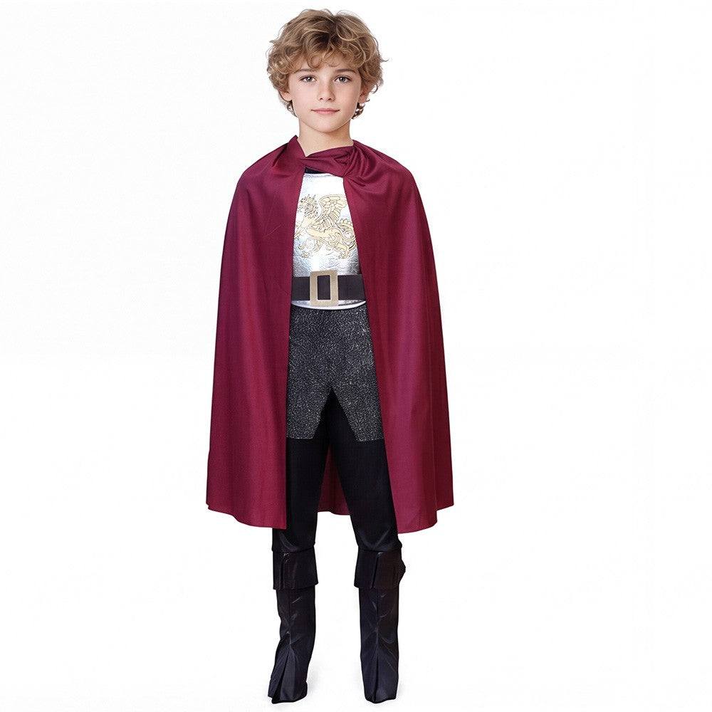 Boy King Prince Role Playing Costume Royal Set Prince Crown Cloak Halloween Birthday Makeup Party Gorgeous Dress Up No scepter