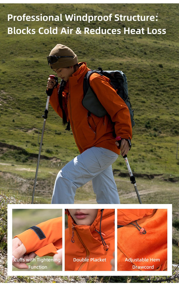 Nu-June Women's Winter Hiking Jacket 3 in 1 plus size Fleeced Clothing Men's Windbreaker Waterproof Hoodie Jackets Outdoor