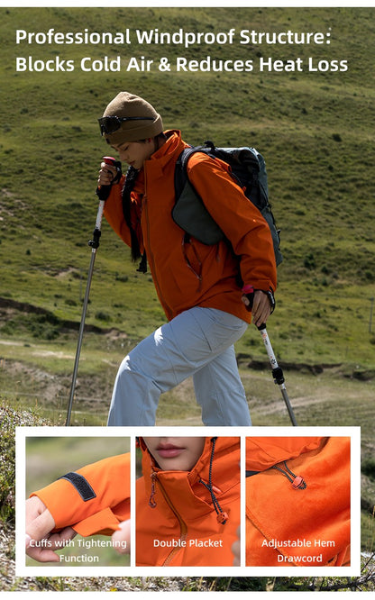 Nu-June Women's Winter Hiking Jacket 3 in 1 plus size Fleeced Clothing Men's Windbreaker Waterproof Hoodie Jackets Outdoor