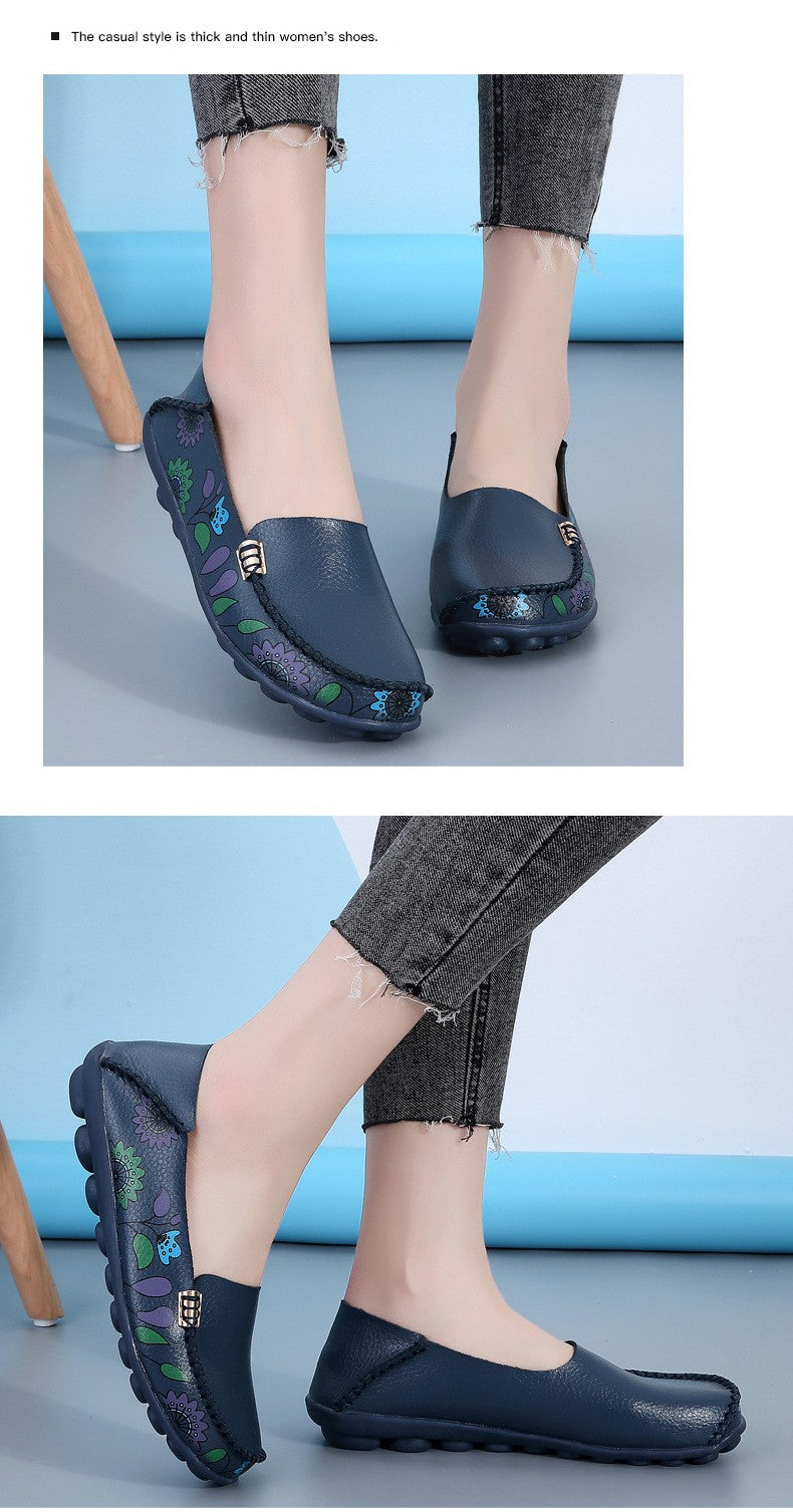 New Moccasins Women Flats Spring Female Leather Loafers Slip on Ballerina Women Casual Shoes Zapatos Mujer Plus Size 35-46