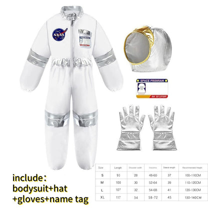 New Astronaut Boys Girls Cosplay Costume for Kids Spaceman Child Halloween Dress Up Children Rocket Jumpsuit Outfit Bodysuits