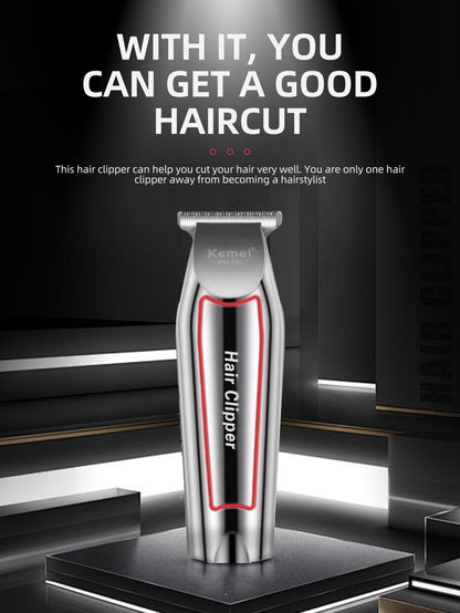 Kemei Professional Alloy Hair Trimmer Electric Beard Trimmer Rechargeable Hair Clipper Haircut Machine for Men KM-032