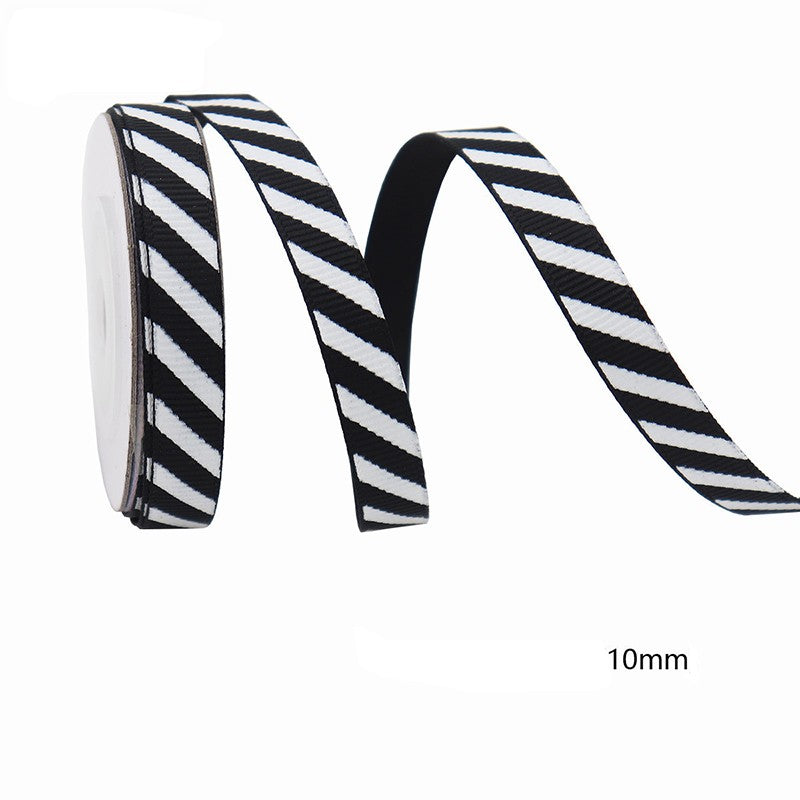 Diagonal Striped Thread Ribbon, 10 Yards Carnival Gift Box Packaging Ribbon for Holiday Scene Christmas Decoration