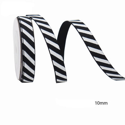 Diagonal Striped Thread Ribbon, 10 Yards Carnival Gift Box Packaging Ribbon for Holiday Scene Christmas Decoration