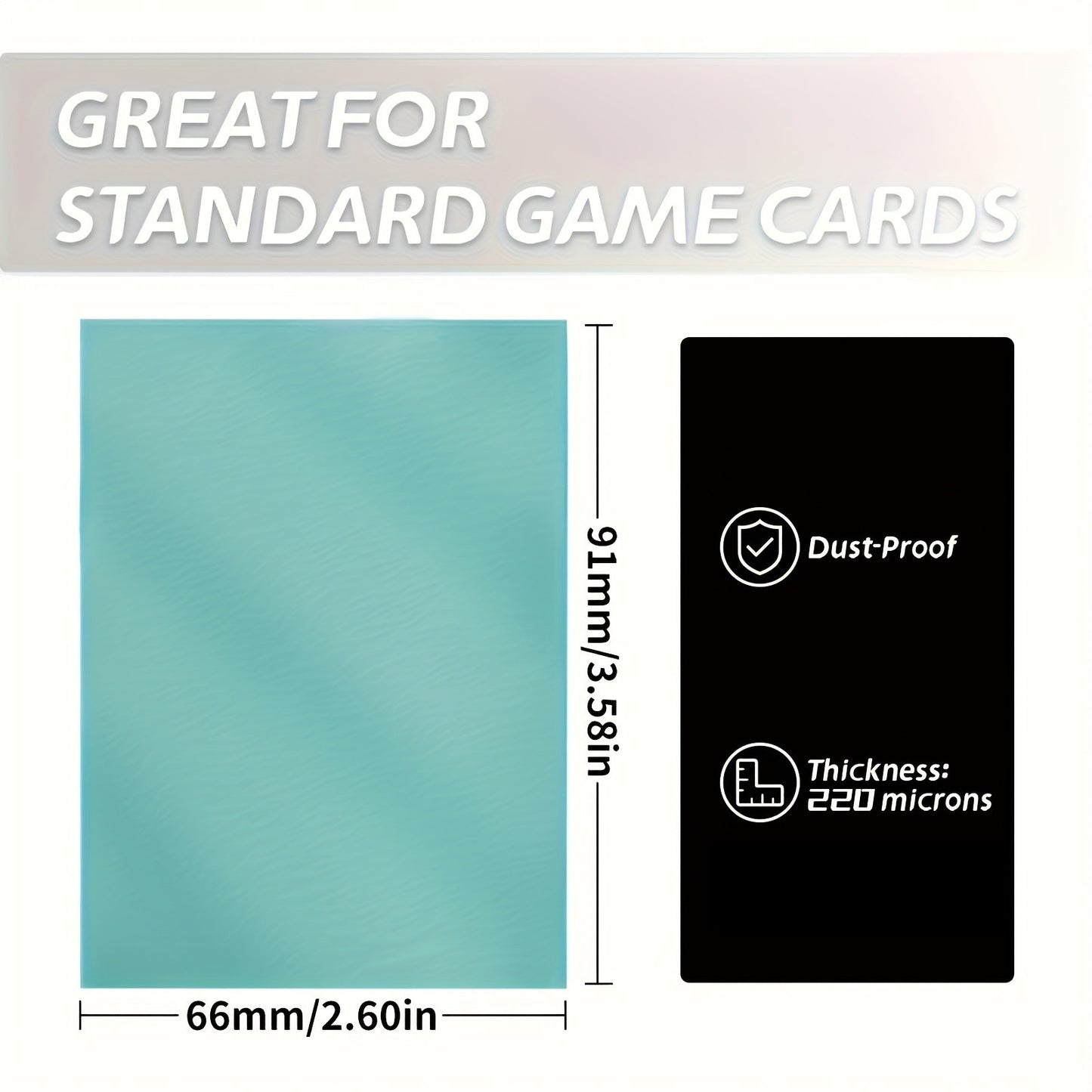 100 Unidades de Protetores de Cartas, Protetores de Cartas Foscos para Cards de Tamanho Padrão, Compatível com Magic Yugioh e Cards TCG 6691