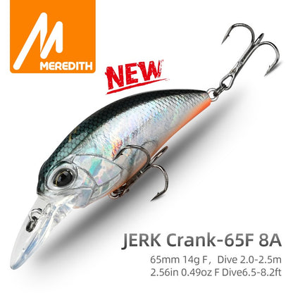 MEREDITH JERK CRANK M65 Flutuante 14g Isca Artificial Modelo Quente Isca Dura 11 Cores Wobbler Crank Qualidade Profissional Profundidade 2.0-2.5m