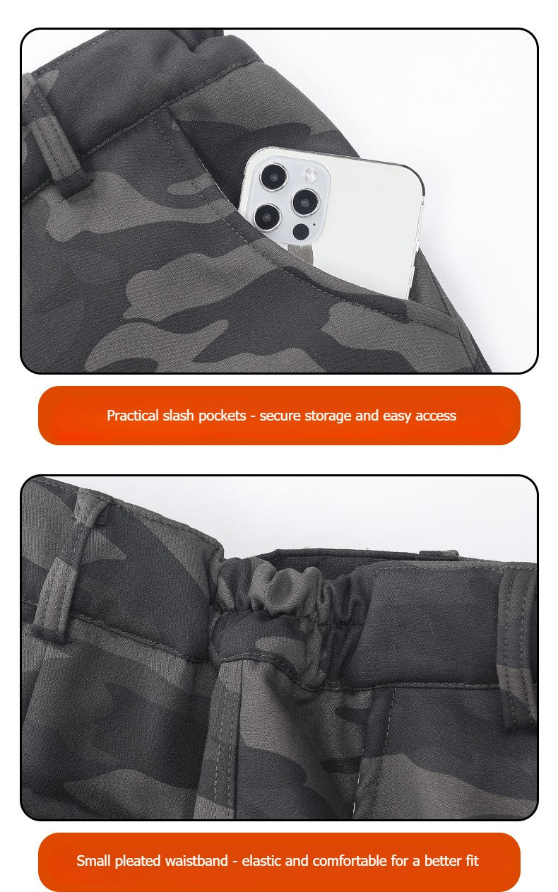 Calças Masculinas de Pena de Inverno, Grossas, de Lã, Perna Reta, Estilo Puffer, Cargo, Quentes, à Prova de Vento, para Escalada e Esqui ao Ar Livre