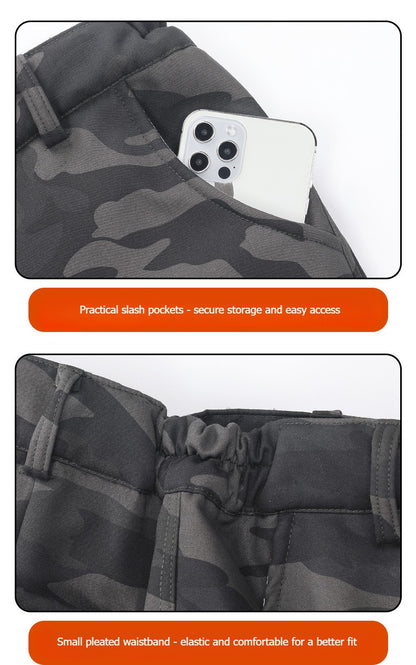 Calças Masculinas de Pena de Inverno, Grossas, de Lã, Perna Reta, Estilo Puffer, Cargo, Quentes, à Prova de Vento, para Escalada e Esqui ao Ar Livre